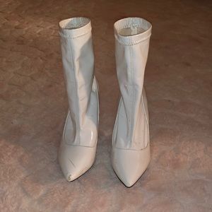White fashion nova heel boot